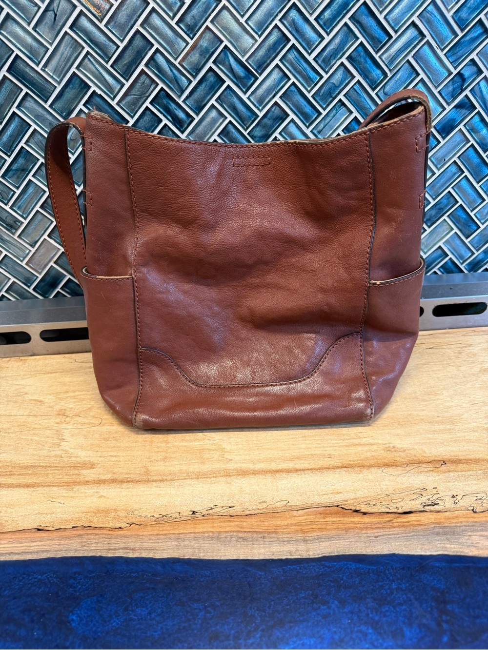 Frye Chestnut Brown Leather Shoulder Bag